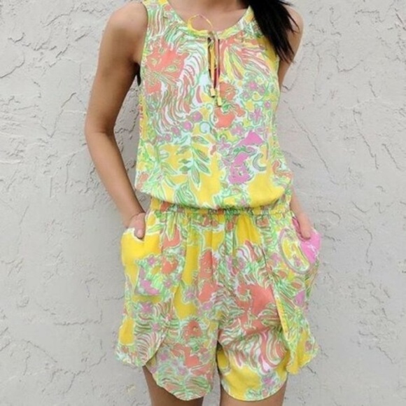 LILLY Pulitzer Target Challis Happy Place Limited Edition Rayon Romper Women’s S - Picture 13 of 13